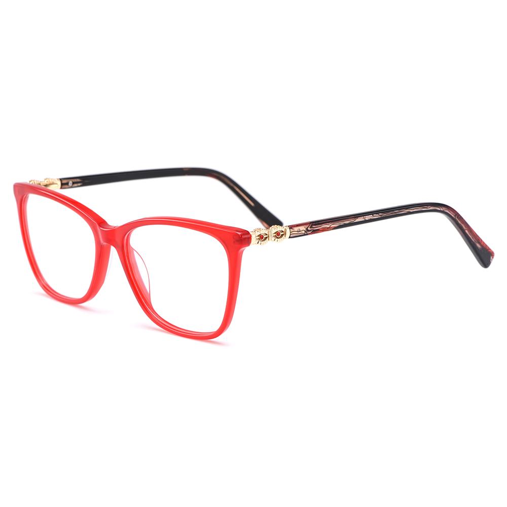 Trendy Women's Acetate Square Full Rim Glasses Frame Lightweight Fashion Eyewear for Office & Daily Chic Style