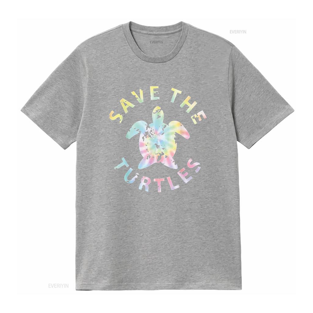Save The Turtles Tie Dye Unisex s T Shirt Cool Designs vintage Washed Stylish graphic Slightly Soft Top For Everyday Wear
