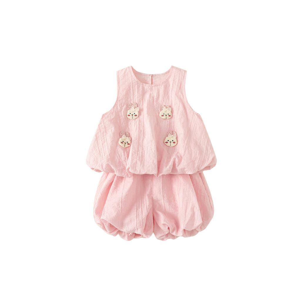 Girls Cotton Blend Suit With Cute Cartoon Design For Kids Ages 3 To 8