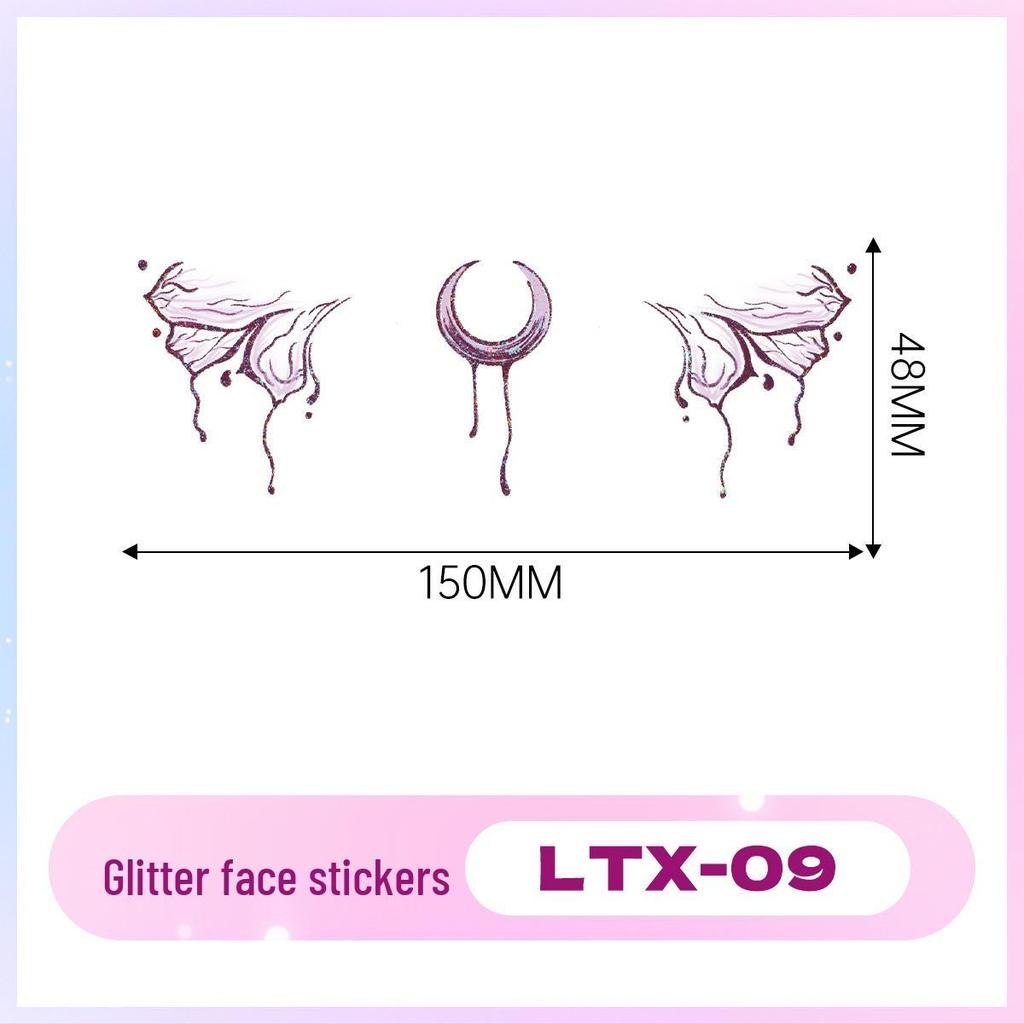 Glitter Tattoo Stickers: Colorful, Removable Face Art for Party Makeup