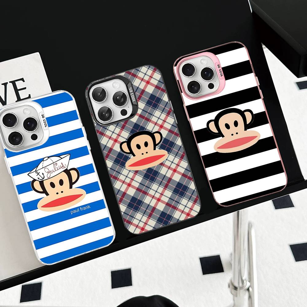 Famous Luxurious P-Paul F-Frank Phone Case For IPhone 17 16 15 14 11 12 13 Pro Max Plus Pro Colored Silver Cover