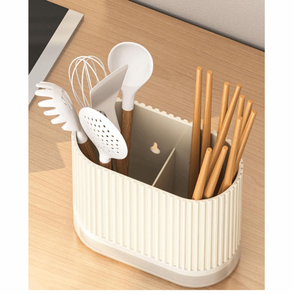 Space Saving Spoon Fork Storage Box Multi-functional Utensil Organizer Chopstick Holder Countertop