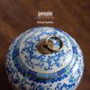 Ru Ware Blue & White Ceramic Tea Caddy: Moisture-Proof Chinese Style Sealed Storage for High-Grade Green, White, and Pu'er Tea.