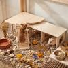 3 Pcs Wooden Hamster Platform Ladder Hideout Playhouse Hamster Game Climbing Toy for Small Pet Hamster Rat Gerbil Chinchilla