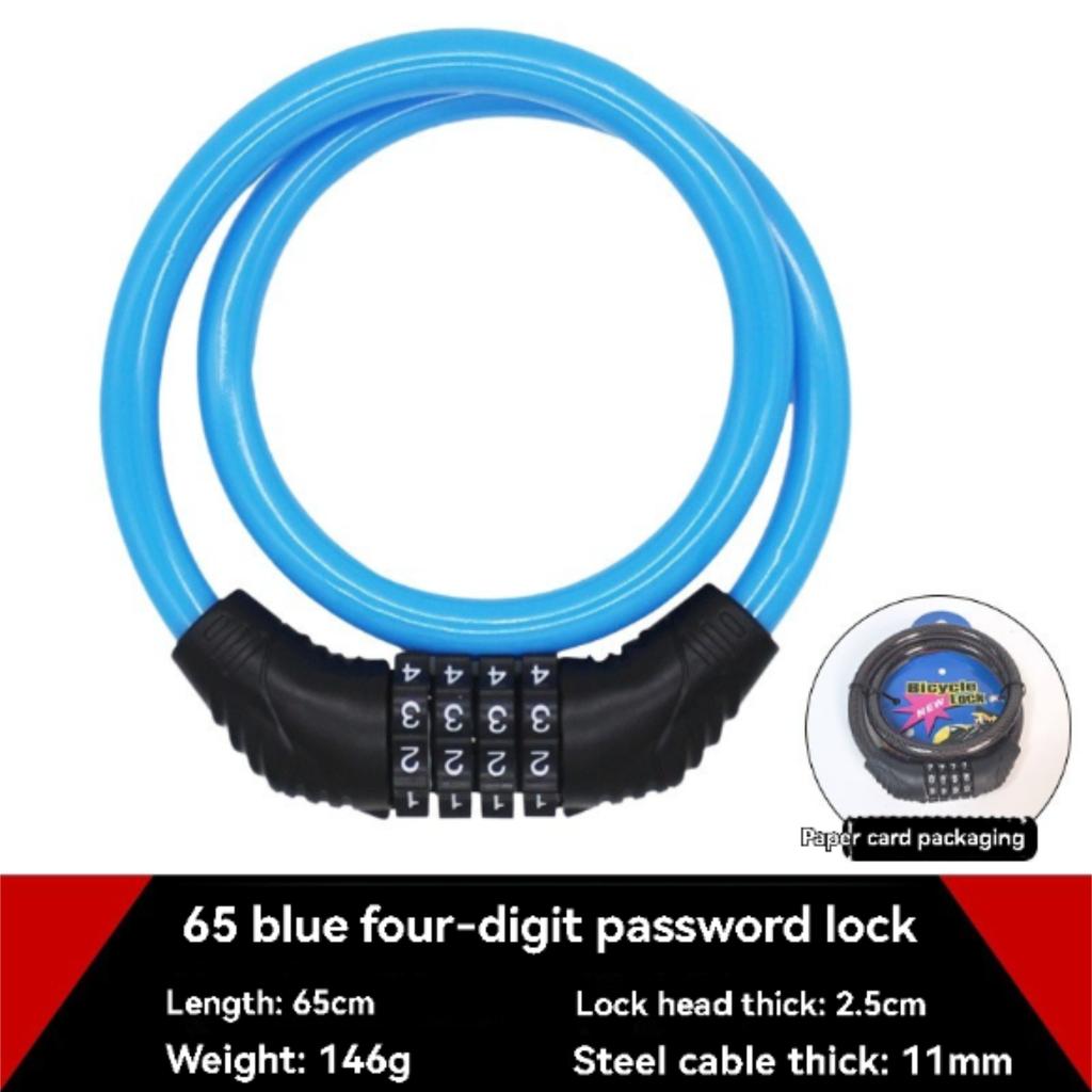 Bike Lock 5-Digit Combination Heavy Duty Anti-Theft Portable Cable Lock - Resettable Personal Code Keyless Bicycle Lock for Mountain Bike Electric