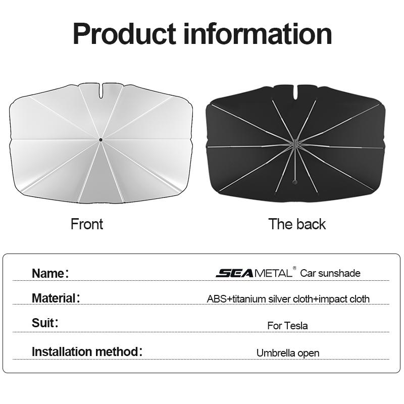 Tesla Model 3/Y 2018-2025 için Ön Cam Güneşliği Araba Güneş Koruma Örtüsü Perde Tesla Ön Cam Güneşliği Şemsiye