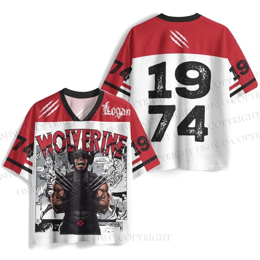 Canada Superhero Wolverine X‑Men Mesh Jersey Retro Comic Short