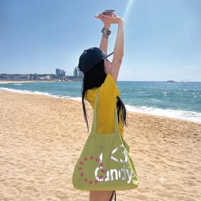 I Love Candy Eco Bag Light Green