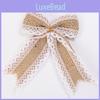 Festive Christmas Bow With Raw Linen Material Handmade Holiday Tree Decor