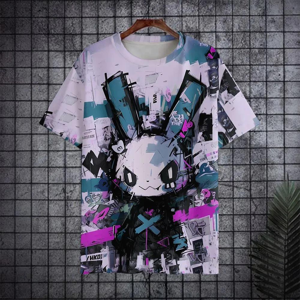 Sommer Herren Freizeit Mode Kreativ Lässig Täglich T-Shirt Locker Lässig T-Shirt 3D Digital Farbe Gedrucktes T-Shirt