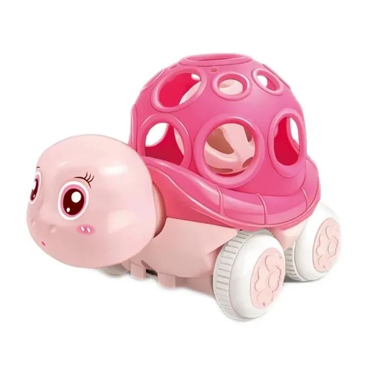 Baby Toy Car Rattle - Press & Go Friction Powered Truck, Soft Rolling Cars For Toddlers 1-3 Perfect Birthday Gift For Girls Boys
