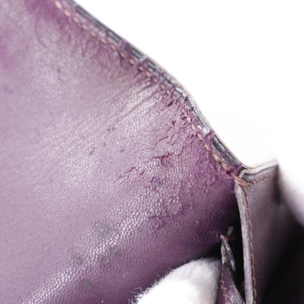 Hermes Fako Clutch Bag Vintage Bordeaux Box Carf Women Used