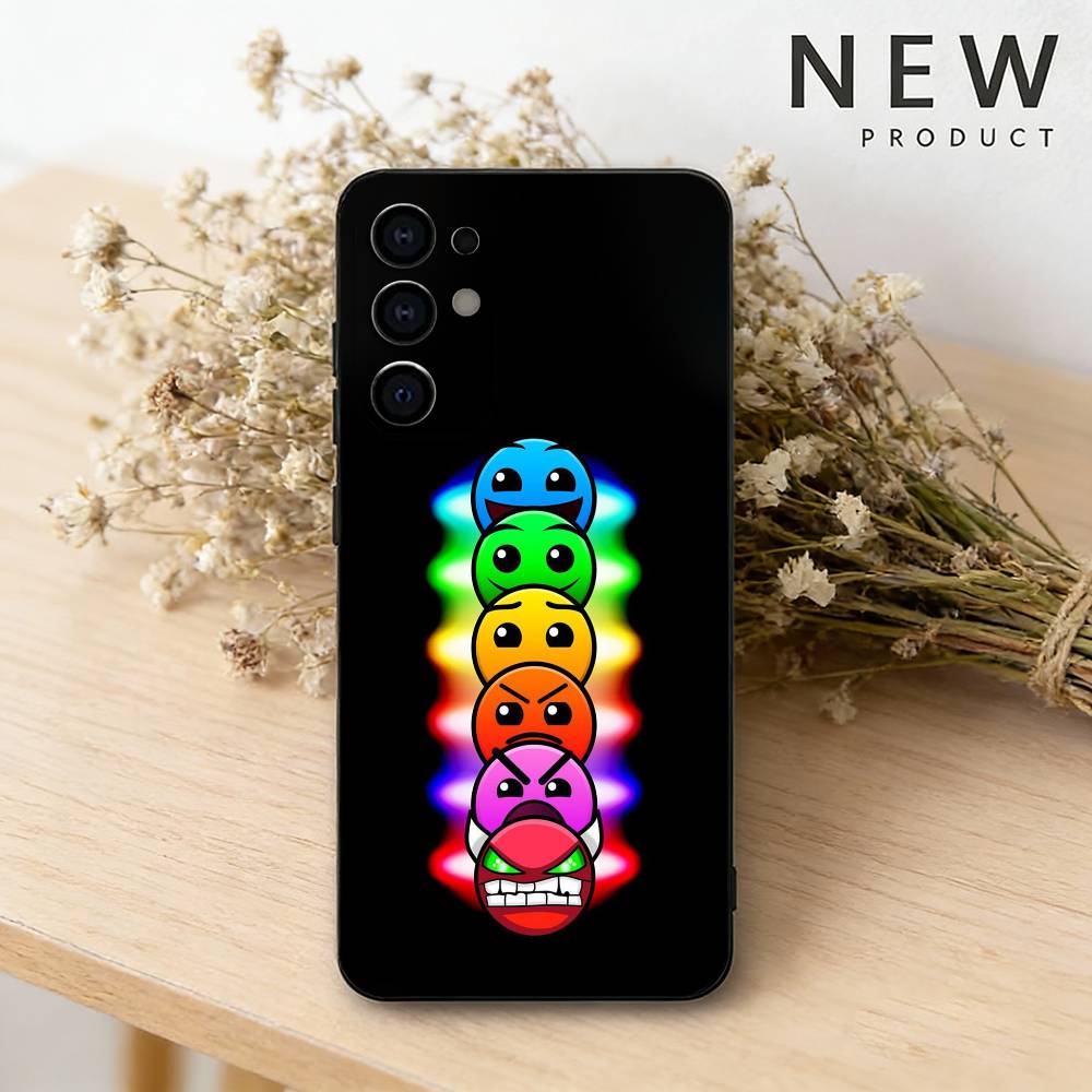 G-Geometry Dash Game Phone Case For Samsung S26,25,24,23,22,30,21,10,9,Ultra,Plus,Lite Black Soft Case