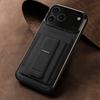 EUCAGR Luxury  PU Leather Stand Phone Case For iPhone 17/16/15/14/13/12/11 Pro Max Cord Slot Holder Cover For iPhone 17 Pro Max