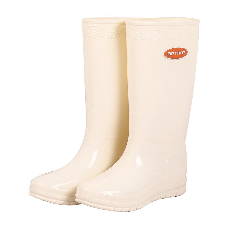 Water Shoes Rain Shoes Women's Long Tube Fashion High Tube Rain Boots Thick Sole Non-slip Waterproof Wear-resistant Overshoes Outdoor