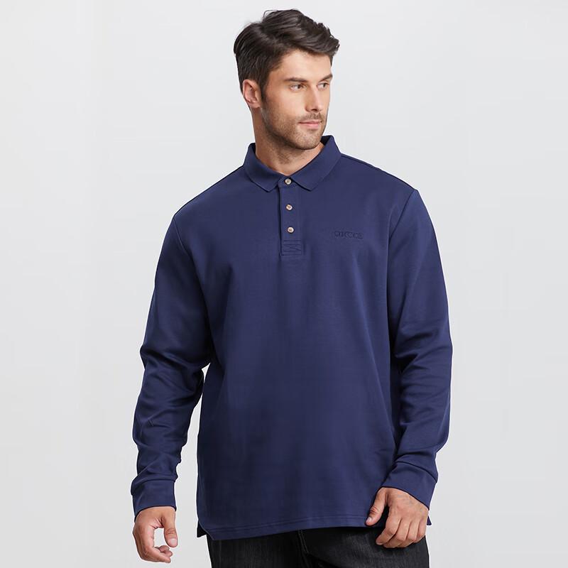 DIBINZE Herren Herbst Übergröße Langarm Poloshirt