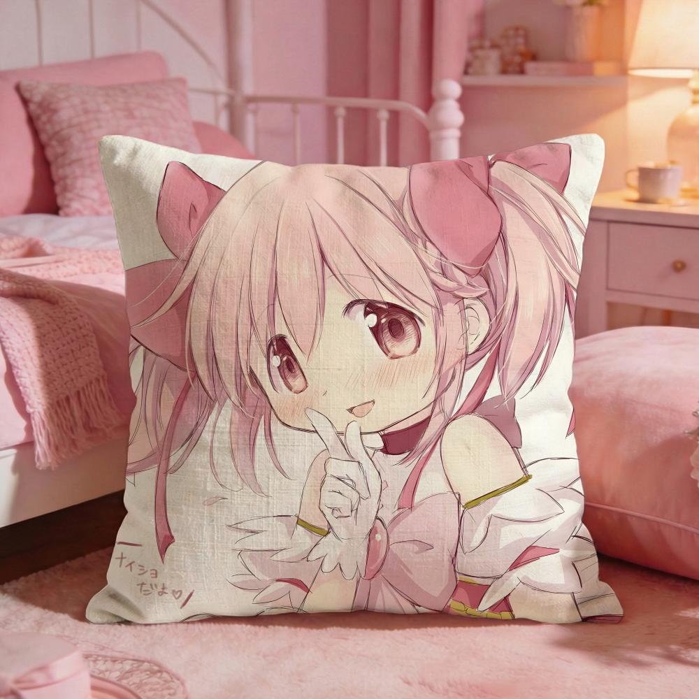PPuella Magi Madoka MMagicas Cushion Cover Premium Comfort Reversible Pillow Cove -Two In One Design For Any Room & Car Interior
