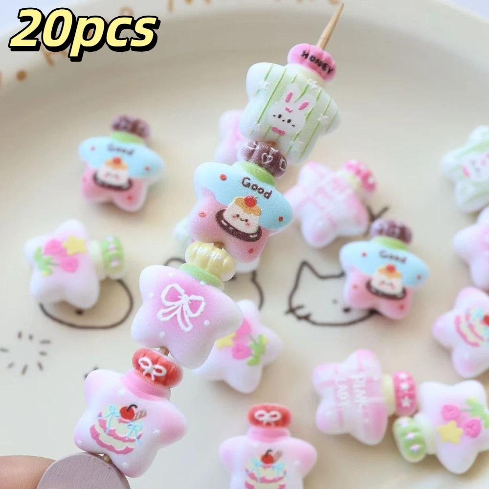 20pcs New Wishing Bottle Style Craft Beads DIY Craft Acrylic Bracelet Making Beads Matte Star Keychain Material Gift Making