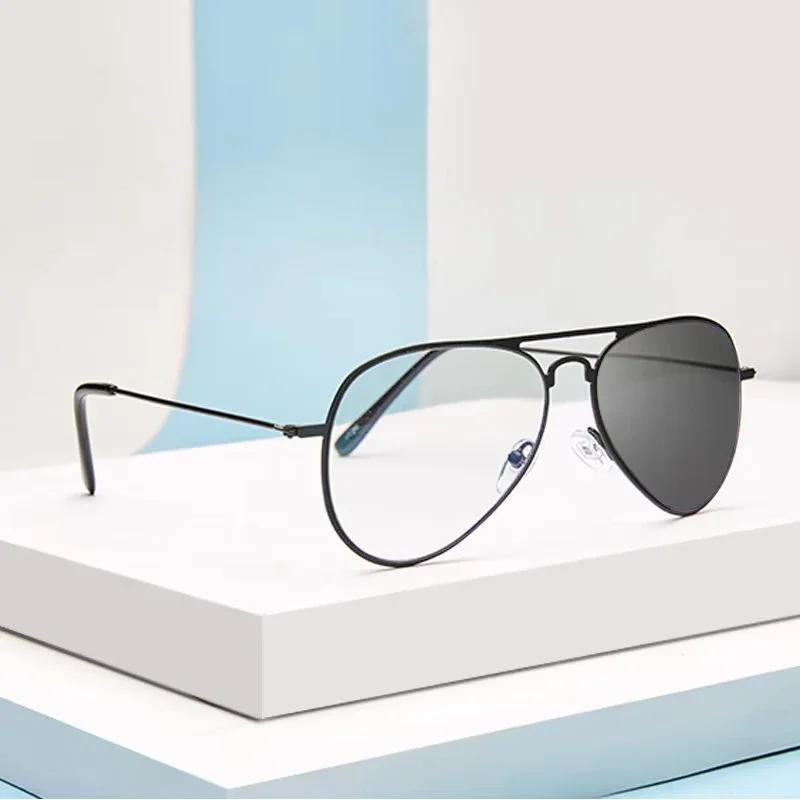 Retro Hd Toad Multifunctional Photochromic Presbyopia Reading Glasses Intelligent Zoom Far And Near Dual-Use Sunglasses