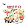 Window Decoration for Parties Hello Summer Clings Hawaiian Tropical Theme Static PVC Glass Electrostatic Cling Sticker Beach Pool Party Home