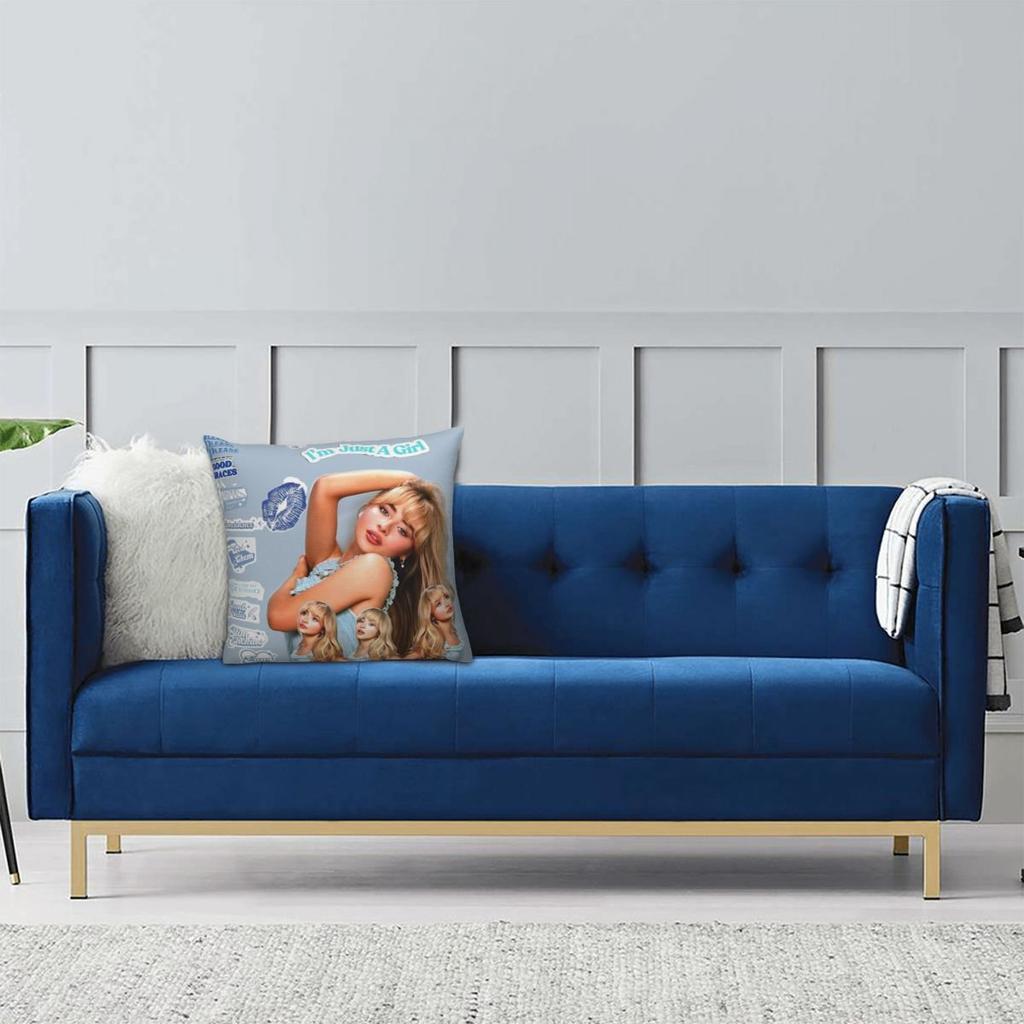 Sabrina Carpenter American Singer Pillow Cover Pillow Case For Office Car Home Decorative Cushion Cover Square Pillowcases Gift