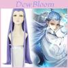 Stunning Mix Of Blue And Purple Long Straight Wig For Nezha Cosplay Costume