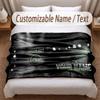 Green Day Printed Flannel Blanket Custom Name Text Soft Warm Throw For Bedroom Holiday Gift