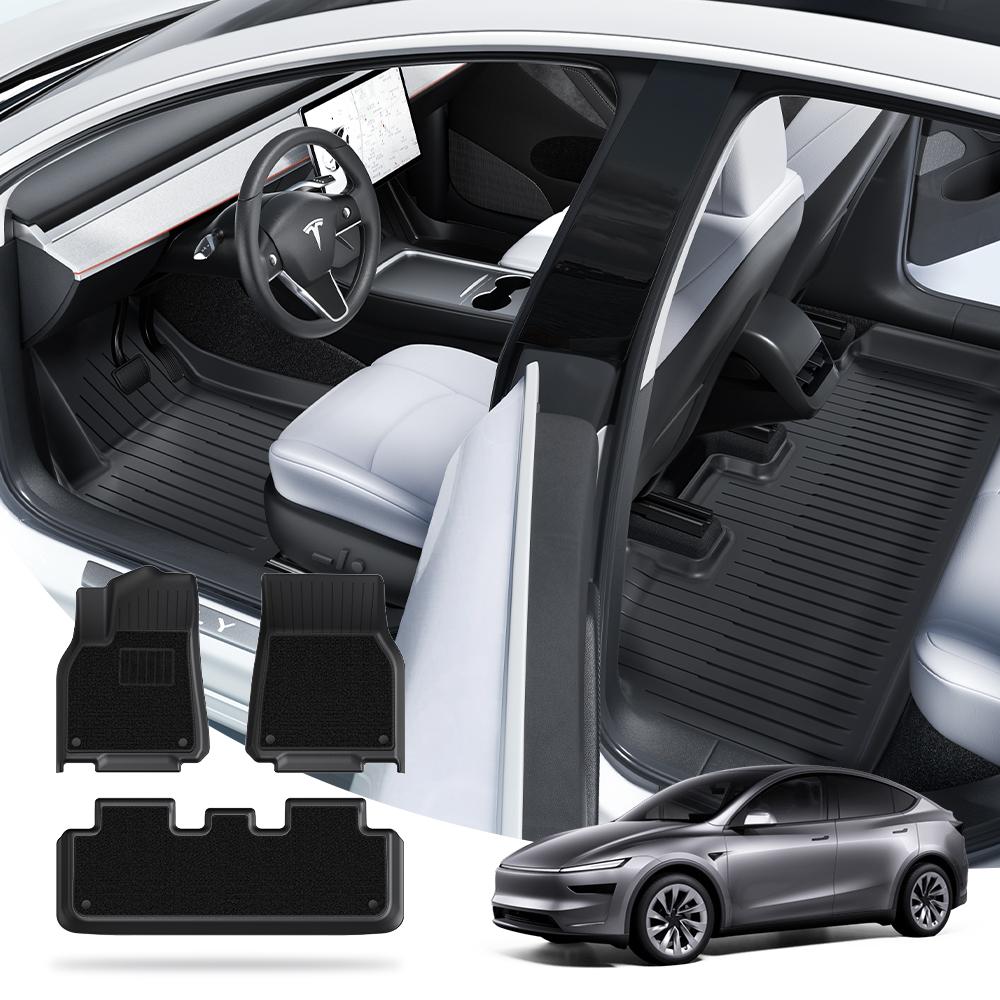 YZ TPE Car Floor Mats for Tesla Model Y Juniper 2025 2026 Luggage Mat Set Four Seasons Waterproof Anti-slip Trunk Mat