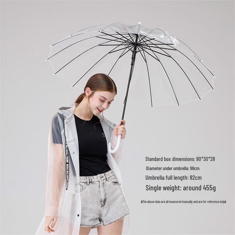 Прозрачный длинный зонт Zechen с 16 спицами