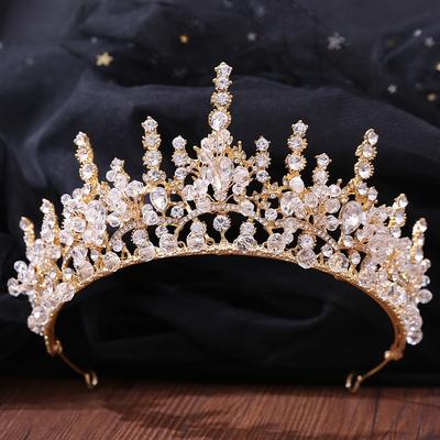 Nouvelle couronne de mariée, coiffure de mariage, perles de cristal enfilées à la main en diamant baroque, accessoires pour cheveux de mariage