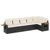 Vidaxl 6-Cz. Set di Mobili da Giardino con Cuscini, Polyrattan Nero