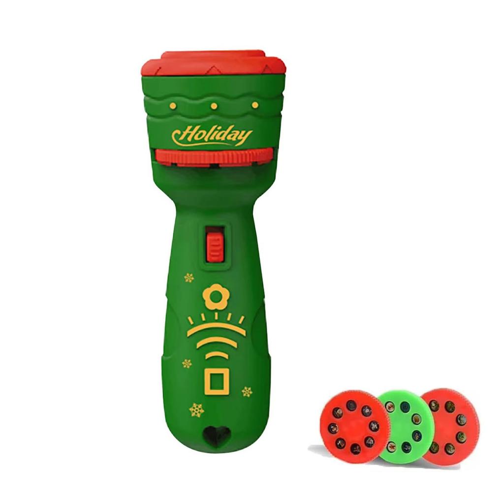 Fun Cartoon Santa Projector Flashlight Luminous Toy Kids Early Education Light Up Pattern Flashlight Baby Puzzle Christmas Gifts