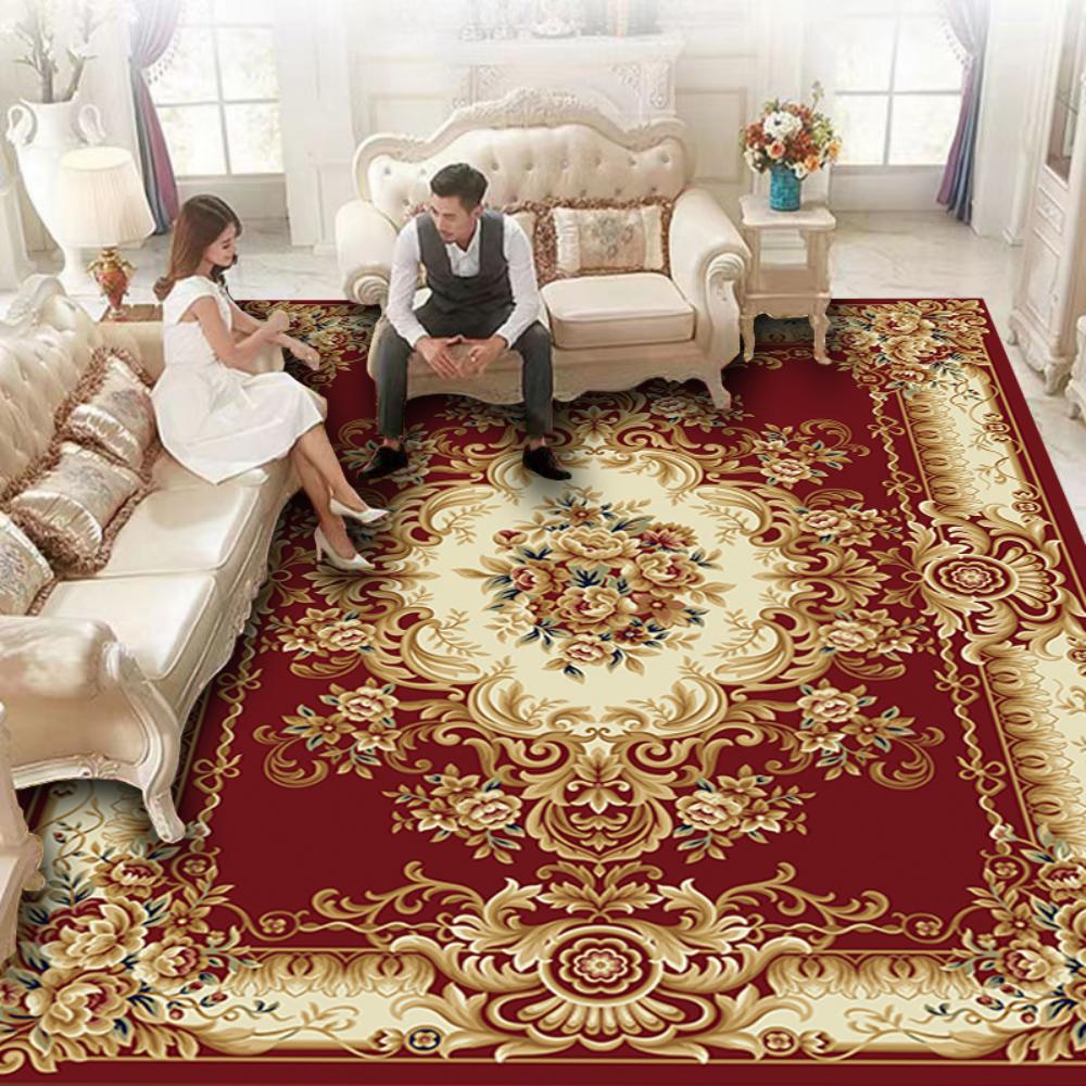 Retro Persian Türkiye Style Red Blue Print Carpet Living Room Decor Sofa Rug Bedside Soft Rug Kitchen Table Hallway Floor Mat