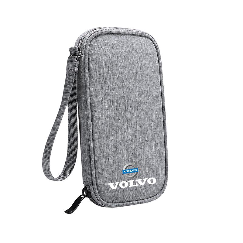Portable Car Key Pack Auto Driver's License Phone Storage Bag For Volvo V60 V40 XC90 S60 C30 S80 V90 EX30 EX90 EM90 C40 S40 S80L