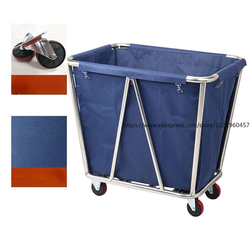Stainless Steel Multi-Functional Hand Push Cleaning Cart for Hotel Guest Room Home Organizer