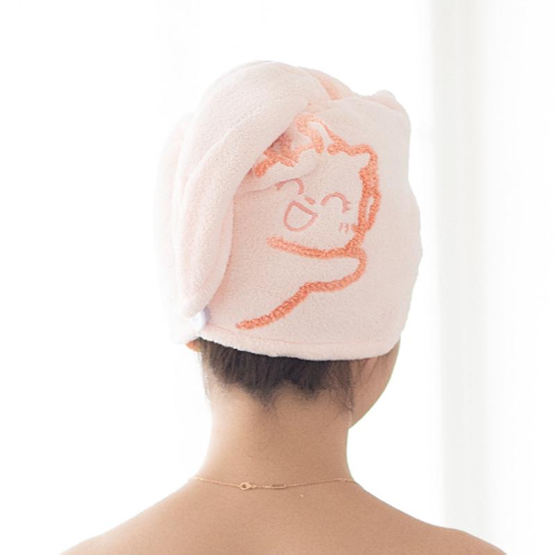 Soft Quick-Dry Coral Fleece Hair Drying Hat for Women and Kids