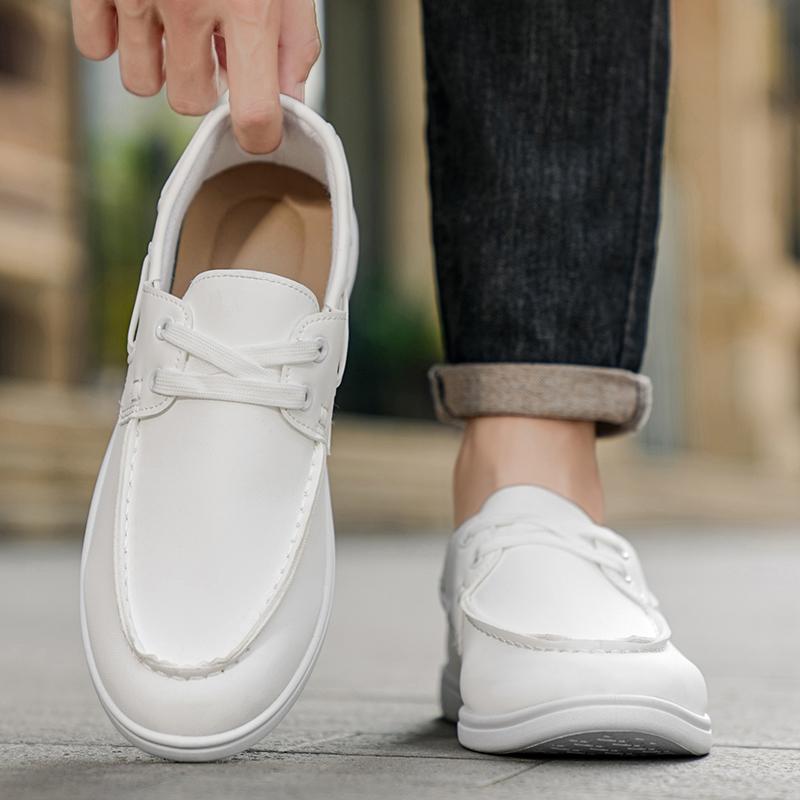 Fashion Non Slip Men Casual Leather Shoes Loafers 2025 New Round-toe Comfortable Flats Driving Shoes Vintage Shoes for Men Zapatos 39-46