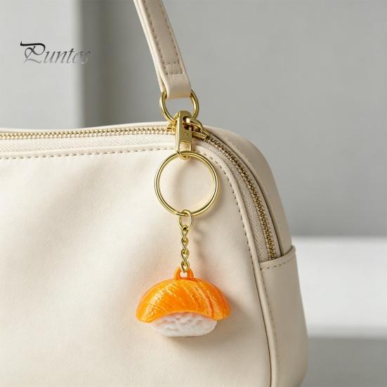 Stress Relief Toy 1/6Pcs 3D Printed Sushi Clicker Keychain, Push Button Fidget Toy, Finger Keyring Pendant Backpack Handbag Charm Gadget