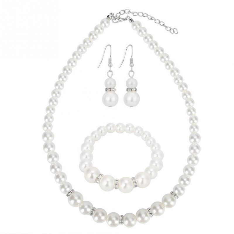 Buy Faux Pearl Wedding Necklace Earring 
