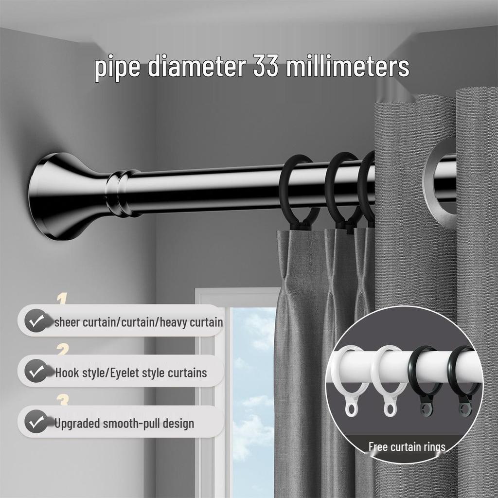 Römische Bohrfreie Teleskop-Gardinen- & Wäschetrocknungsstange mit Einzelhalterung