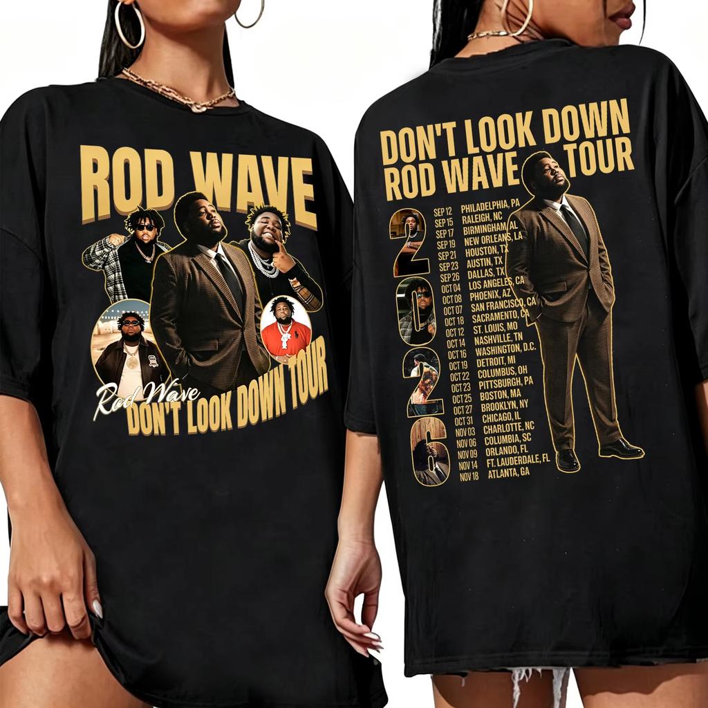 Neues Hot Rod Wave Dont Look Down Tour 2026 Bedrucktes T-Shirt Unisex Hip Hop Streetwear T-Shirt Y2K Gothic Baumwolle Übergroße T-Shirts