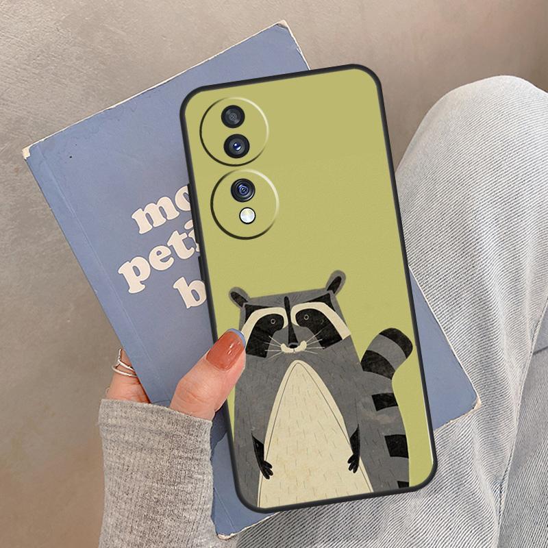 Cartoon Raccoon Case For Honor Magic 8 5 6 7 Pro Cover For Honor 400 200 Lite 50 70 90 X8a X8b X9a X9b X9c