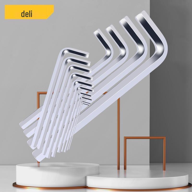 Deli Tools 14-Piece Hex Key Set: Flat Head DL233114G, Ball Head DL233414G Flat Head