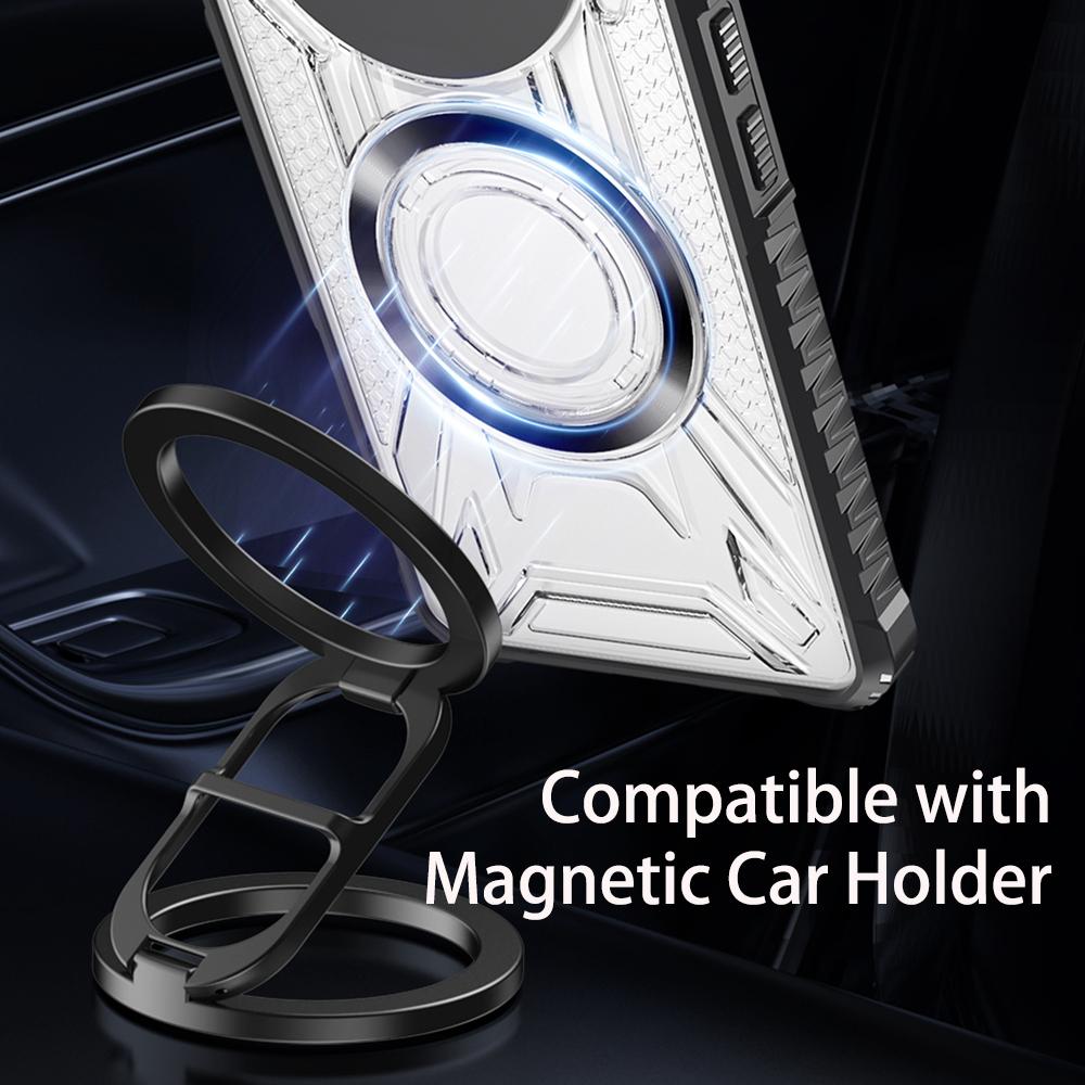 KEYSION Transparent Magnetic Case for Nothing Phone 3A Pro Silicone+PC Heavy Duty Shockproof Phone Cover for Nothing Phone 3A