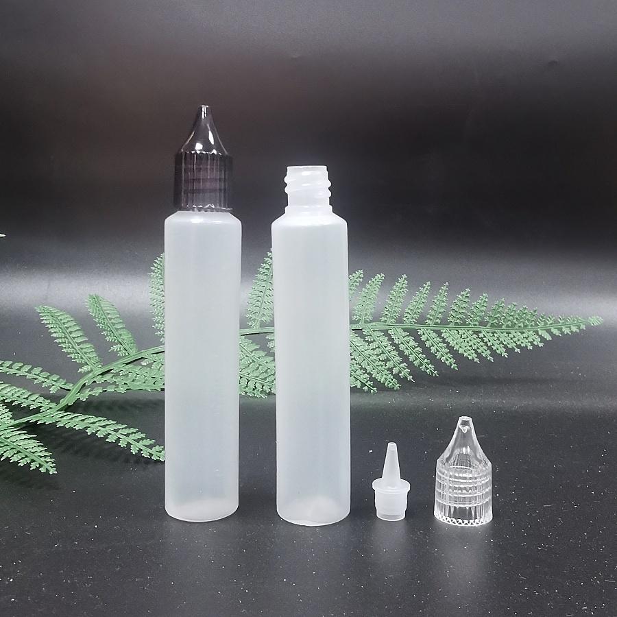 30/50/100 Adet 30ml LDPE Plastik Enjeksiyon Şişesi Taşınabilir Kalem Şeffaf Kristal Tek Boynuzlu At Kapaklı Elektronik Damla Yağı Saklama Şişeleri 4