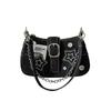 Damen Umhängetaschen Koreanisch Harajuku Goth Stern Mädchen Schwarz Handtasche Fairy Grunge Ästhetik Geldbörse Schulter Handtasche Geldbörsen Baguette Tragetaschen