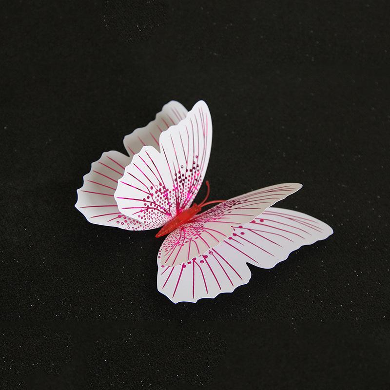 New Style 12Pcs Double Layer 3D Butterfly Wall Stickers Home Room Decor Butterflies For Wedding Decoration Magnet Fridge Decals