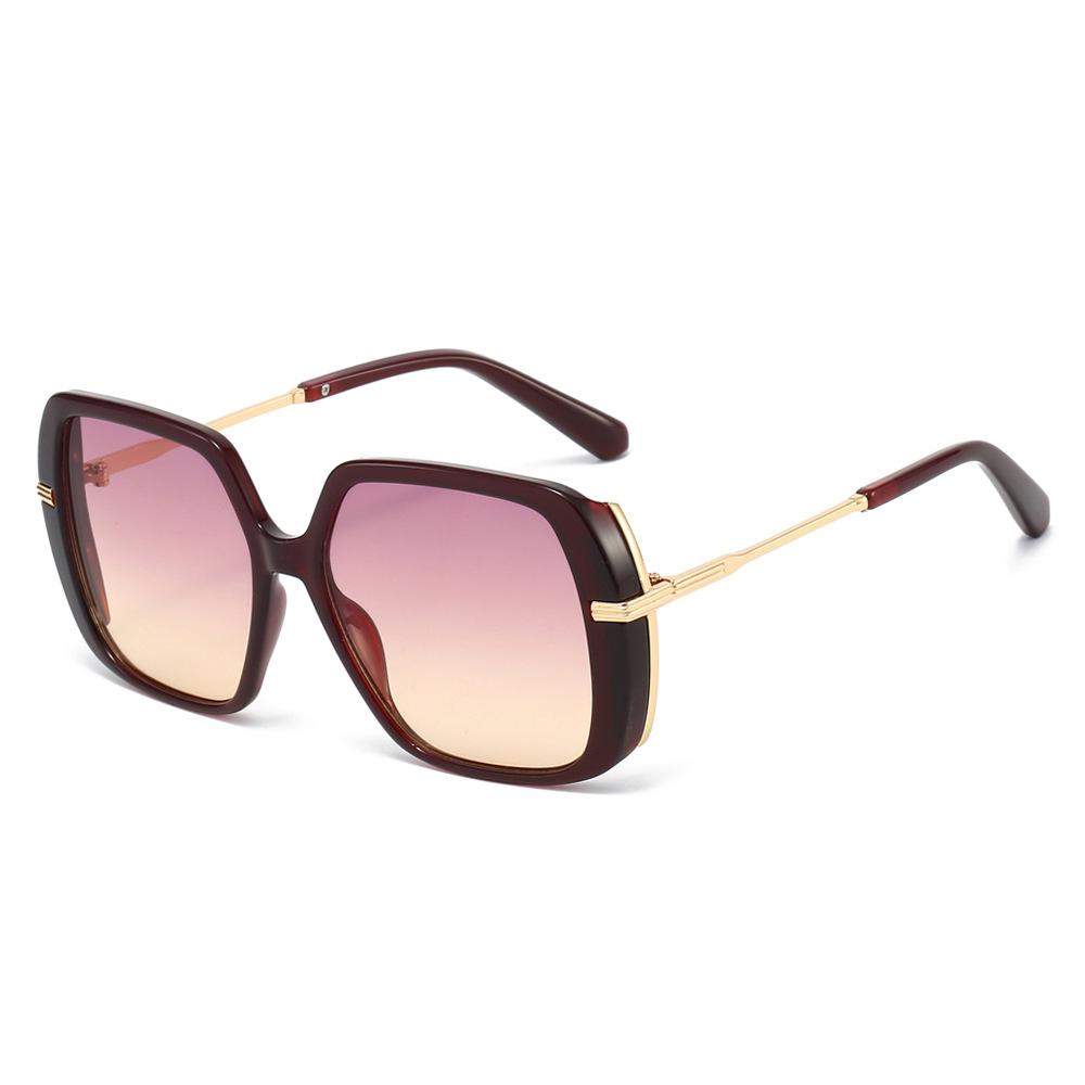 New Large Square Sunglasses Women Brand Double Frames Wrap Design Sunscreen Shades UV400 Travel Beach Casual