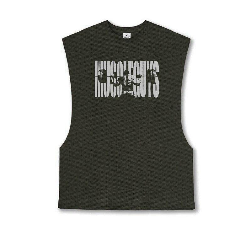 Muscleguys Herren Fitness Running Mesh Schnelltrocknendes ärmelloses T-Shirt Hochwertige atmungsaktive Tanktops