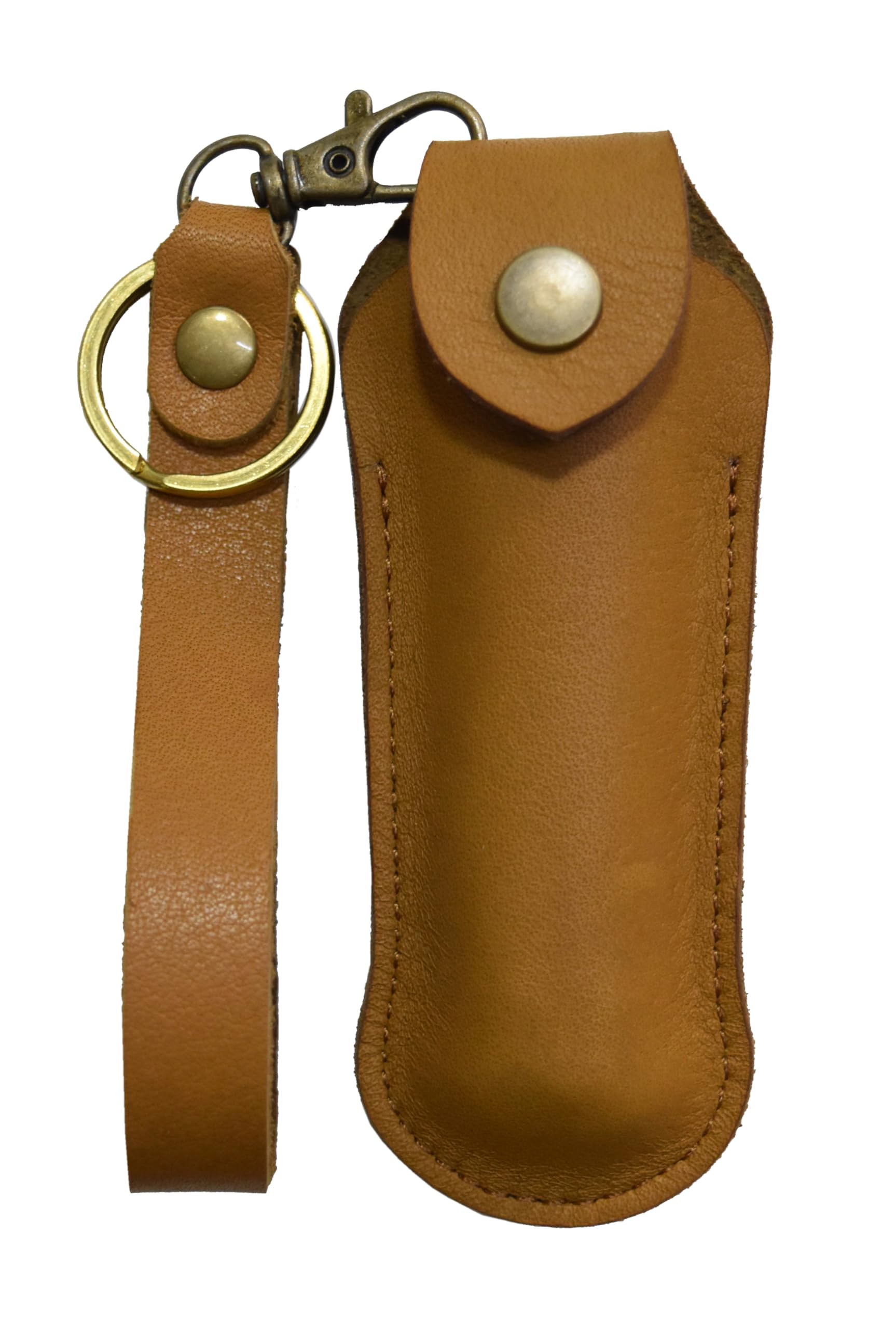 

Genuine leather cover case for nail Case Includes key ring and carabiner Compatible with Seki Magoroku Premium Nail Clippers Type 101 Yellow clippers.